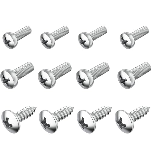 PRIME AVE Stainless Steel License Plate Screws for License Plates, Frames & Covers - Rust Proof Car Tag Screws for Front & Rear - Licence Plate Screw Set Compatible with Honda & Acura