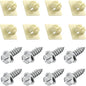 License Plate Screws with Nylon Inserts - Stainless Steel Rust Proof License Plate Screws for License Plates, Frames & Covers - 4755299 3907444 A11719 - U.S. Cars Trucks SUVs