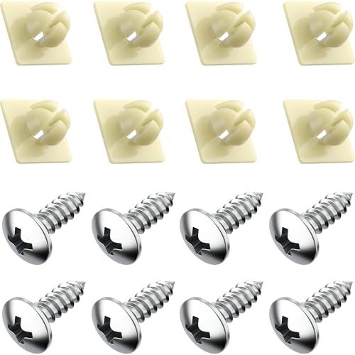 PRIME AVE License Plate Screws with Nylon Inserts Rust Proof License Plate Screws for Securing License Plates, Frames & Covers