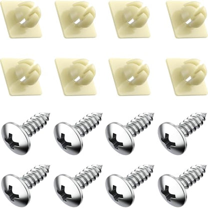 PRIME AVE License Plate Screws with Nylon Inserts Rust Proof License Plate Screws for Securing License Plates, Frames & Covers