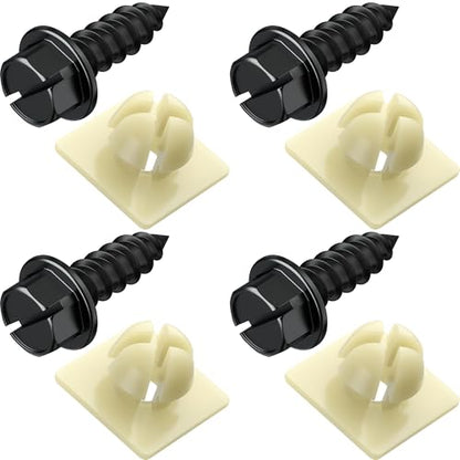 License Plate Screws with Nylon Inserts - Stainless Steel Rust Proof License Plate Screws for License Plates, Frames & Covers - 4755299 3907444 A11719 - U.S. Cars Trucks SUVs